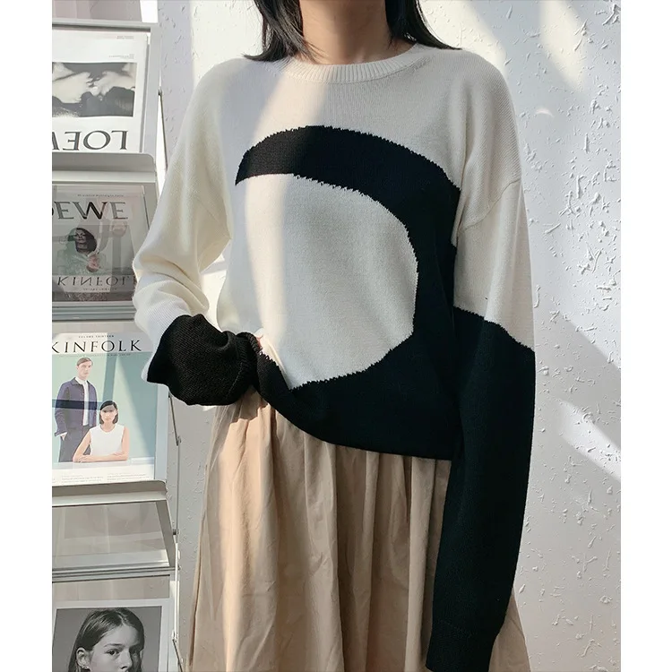 

Loose type pure wool han edition turtleneck collar temperament commuter long-sleeved white sweater