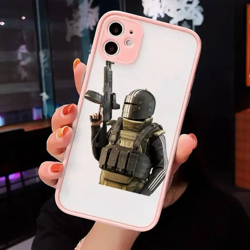 

escape from tarkov Phone Case For iPhone 12 11 Mini Pro XR XS Max 7 8 Plus X Matte transparent Pink Back Cover
