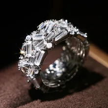 Fashionable and Casual Full of Zircon Ring European and American Temperament Luxurious Women's Party Jewelry Rings 2021