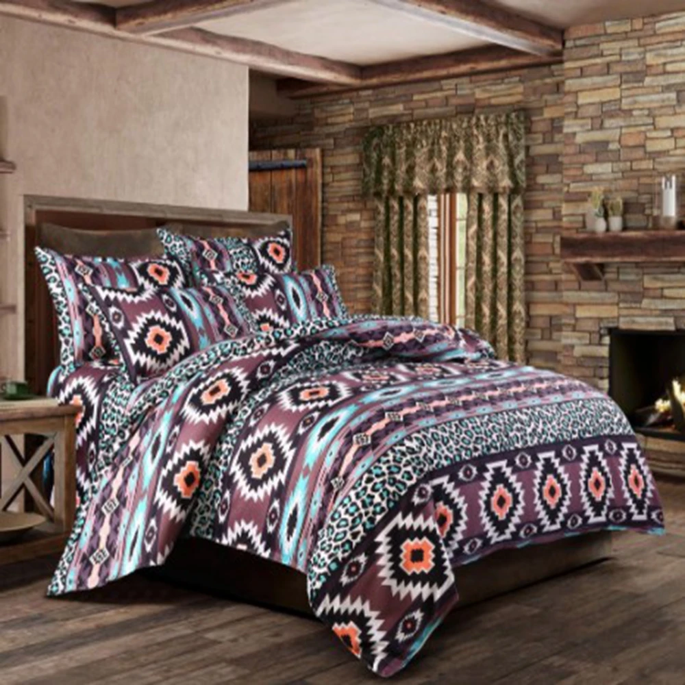 

4PCS Bohemian Comforter Bedding Sets Duvet Cover Set Winter Bedsheet Pillowcase Queen King Twin Size Bedroom Decor