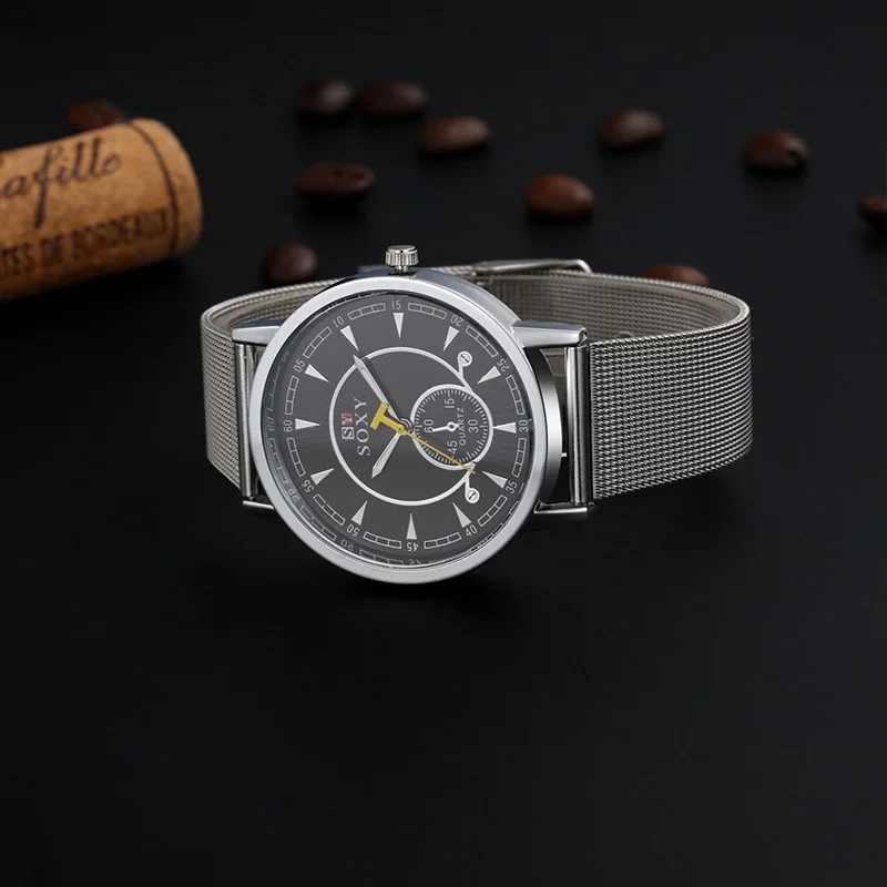 

SOXY Luxury Brand Full Steel Quartz Watch Fashion Sport Watches Men Wrist Watch Hour Clock relogio masculino Clearance