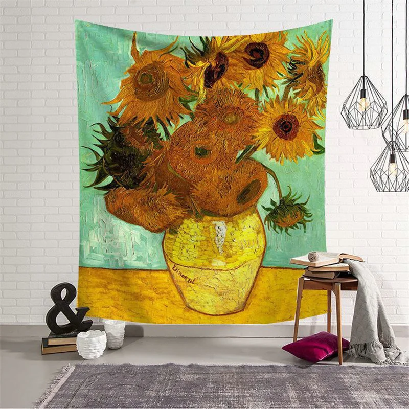 

Tapestry Wall Hanging For Home Dorm Fantasy Decor Blue Ocean Waves Sea Sunset Printed For Bedroom Background Decoration