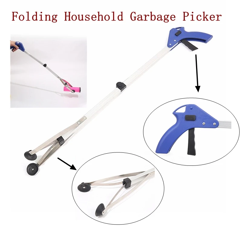 

Folding Household Garbage Picker Alloy Trash Grabber Waste Leaves Pick Cleaning