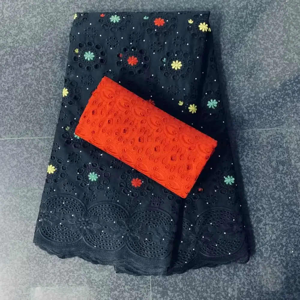 

2.5+2.5yards african swiss voile lace fabric in hollow out style new fashion eyelet cotton lace for dress JFJN113