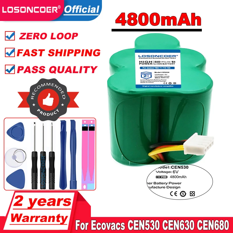 Аккумуляторная батарея LOSONCOER TBD 71 4800 мАч для очистителя Ecovacs deebot 710 720 730 760 CEN530 CEN630