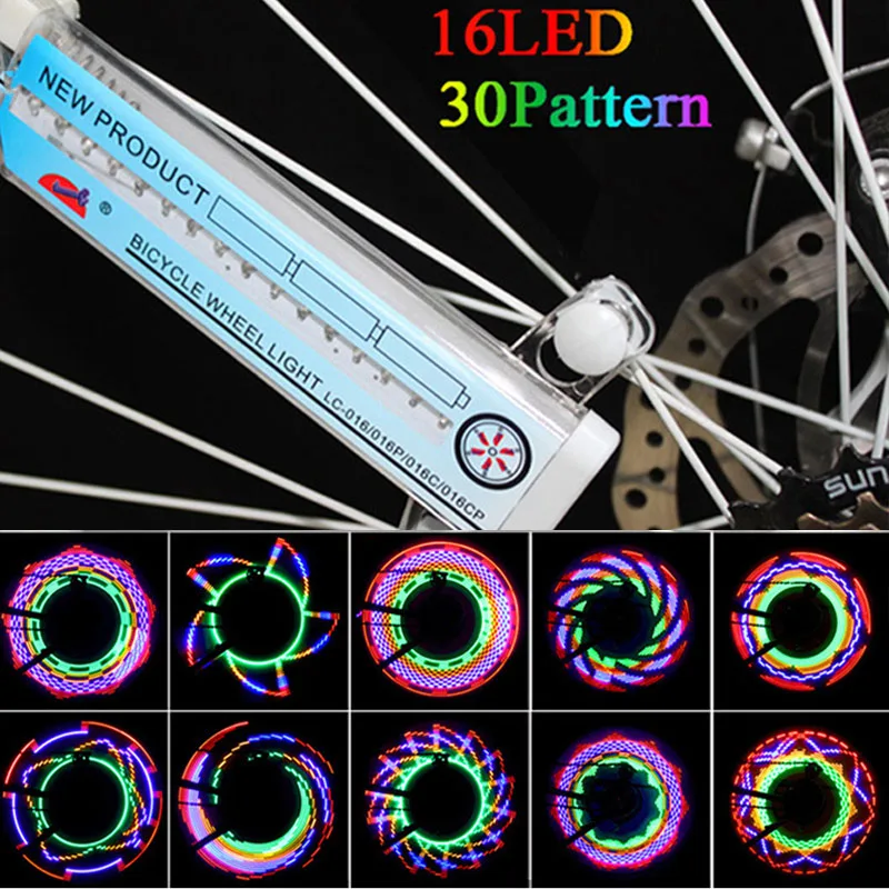 

CYCLE ZONE Fire Wheel Cycling Light 16 LEDX2 Sides Colour Bicycle Bike Wheel Spoke Light Bike Light Equipment Bicyle Accessories