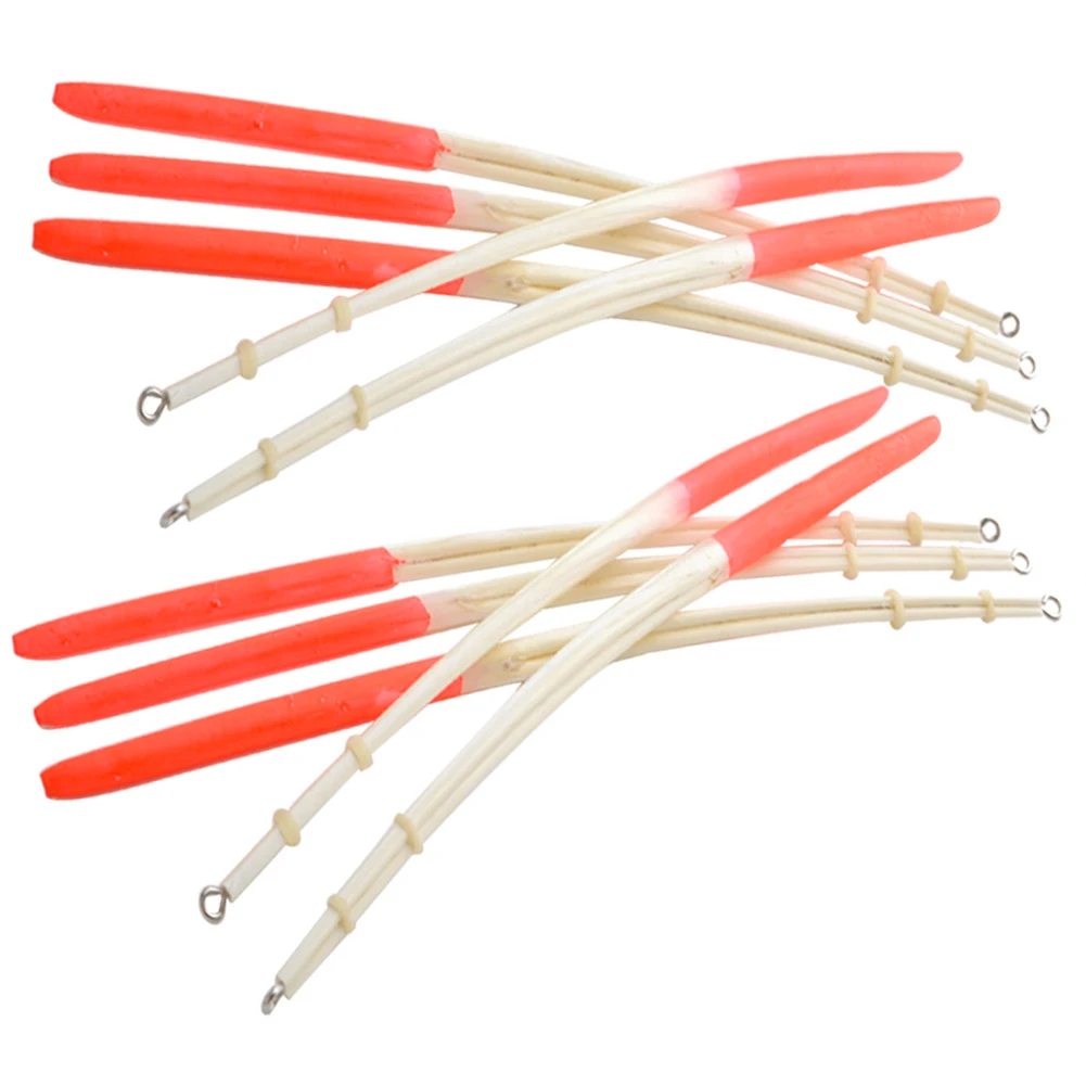 10 шт./компл. двухцветный поплавок с павлиньими перьями и твердым хвостом