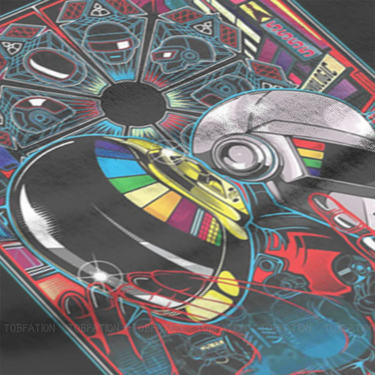 Duo неоновая футболка для мужчин шлем Daft Punk одежда Стиль мягкая свободного кроя с