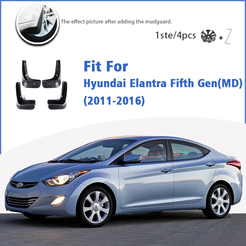 

Mudflaps For Hyundai Elantra Fifth Gen MD 2011-2016 Front Rear 4pcs Mud Flap Mudguards car Accessories slyline Mud Flap