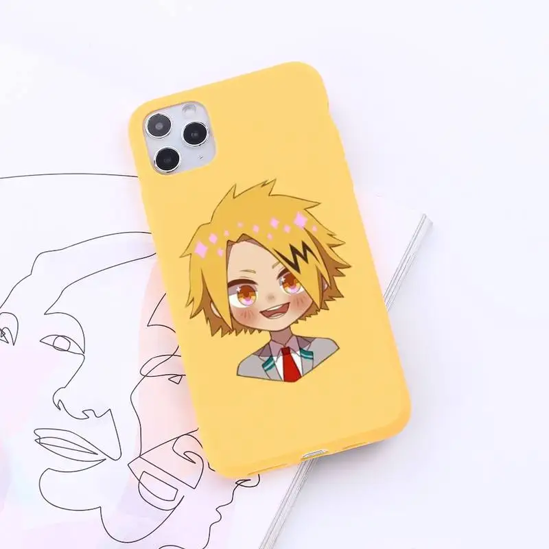 

My hero academia cute anime Phone Case Candy Color for iPhone 6 7 8 11 12 s mini pro X XS XR MAX Plus