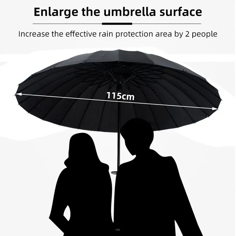 Длинный зонт 24k прочный Ветрозащитный Высококачественный большой зонтик в