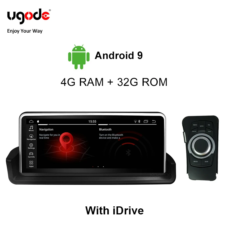 

Ugode для BMW 3 серии E90 E91 E92 E93 Автомобильный мультимедийный плеер Android 9,0 пластик металл 10,25 дюймов экран монитор (2005-2012)