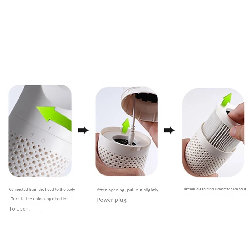 

Desktop Air Purifier Triple Filtration System Allergen Filter Negative Oxygen Ion Two Speed Energy Saving Household