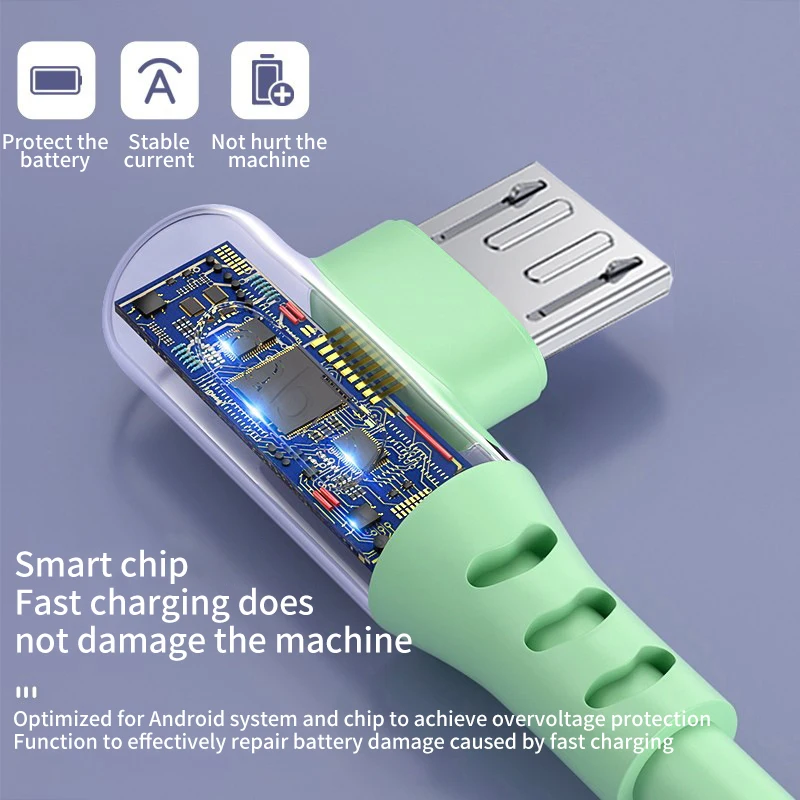 Kebiss (под углом 90 градусов) для кабель передачи данных Micro USB 4A зарядное устройство