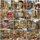 MomoArt 5D DIY Алмазная вышивка улица Алмазная мозаика городок алмазная картина пейзаж новогодние украшения 2021 подарок ручной работы