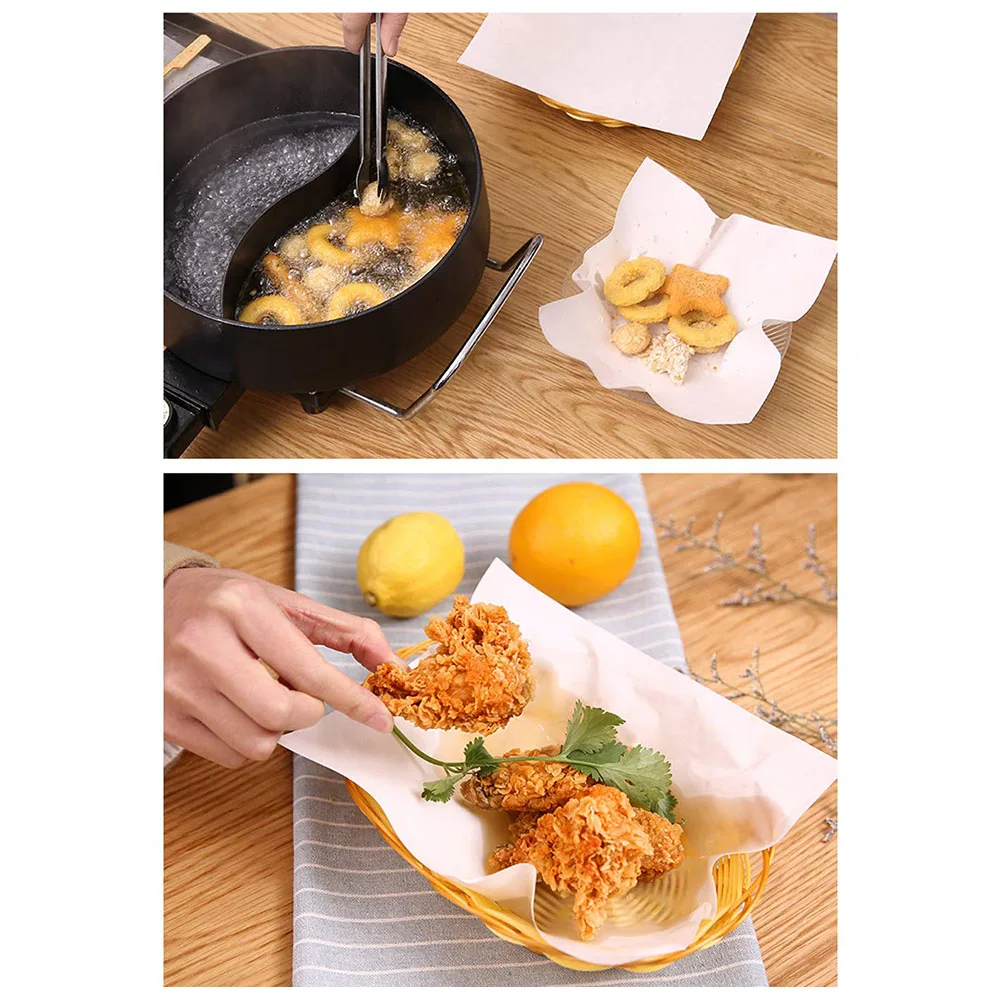 50 листов/пакет кухонная бумага Tempura маслопоглощающий лист для слива глубоко