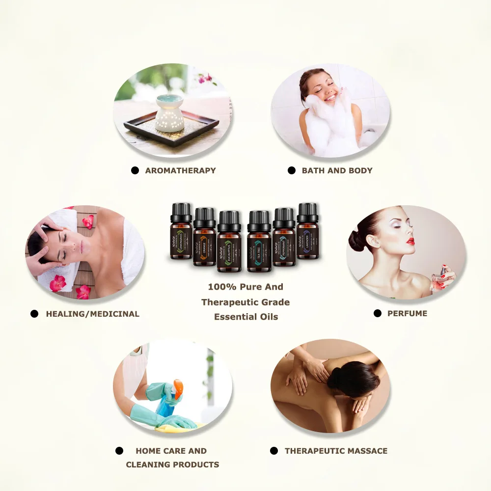 10 мл * 6 массажный диффузор эфирного масла лаванды апельсина ароматическое масло