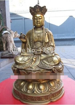 Бесплатная доставка &lt11 дюймов китайский буддистский храм латунь Кшитигарбха