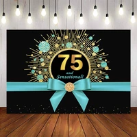 75th sensational birthday theme party background black happy birthday backdrops gold glitter background for photo studio