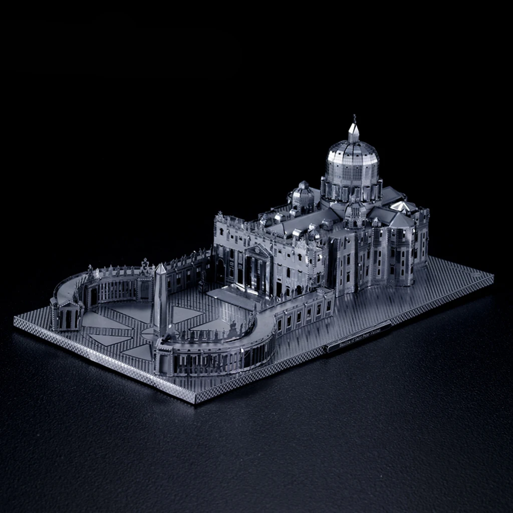 Серебряный St Peter's Basilica 3D набор металлических моделей DIY игрушки-3 листа 81 шт. |