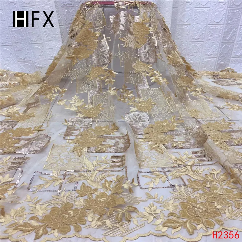 HFX французская кружевная ткань Роскошная бархатная ткань с кружевом и камнями африканская Тюлевая Сетка кружевная ткань нигерийские Свадебные платья F2342