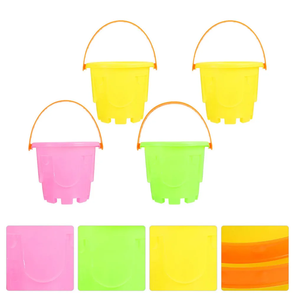 

4pcs Beach Bucket Interesting Mini Bucket Child Sand Buckets