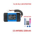 Аккумулятор для динамика JBL Flip 5 JBLFLIP5WHTAM, сменные батареи 5200 мАч, аккумулятор, быстрая доставка