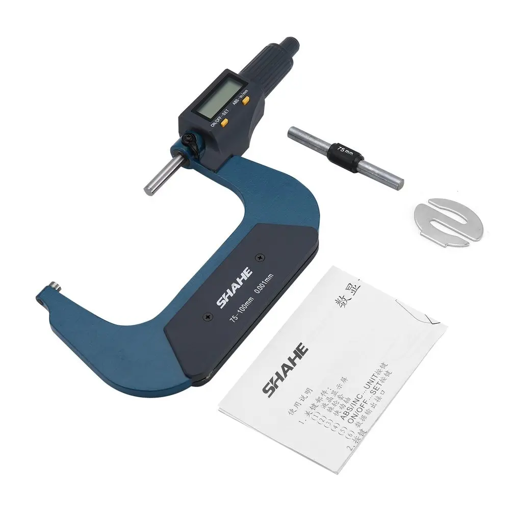 

SHAHE 0.001mm Digital Outside Micrometer 25-50mm/50-75mm/75-100mm Waterproof Electronic Micrometer Measuring Tool Dropshipping