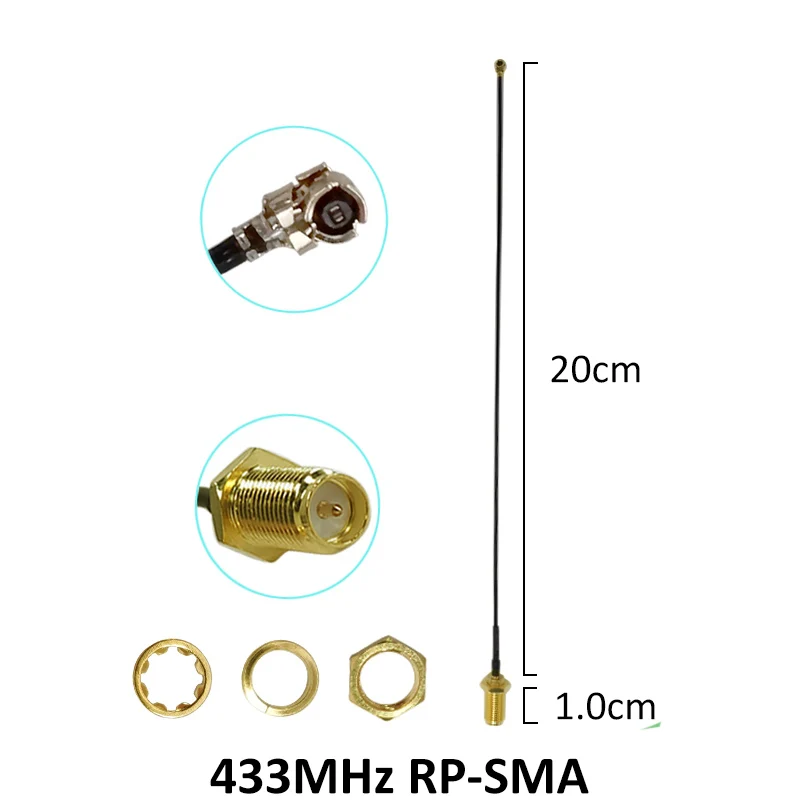 GRANDWISDOM 20pcs 433mhz antenna 5dbi sma female lora antene pbx iot module lorawan signal receiver antena high gain | Мобильные
