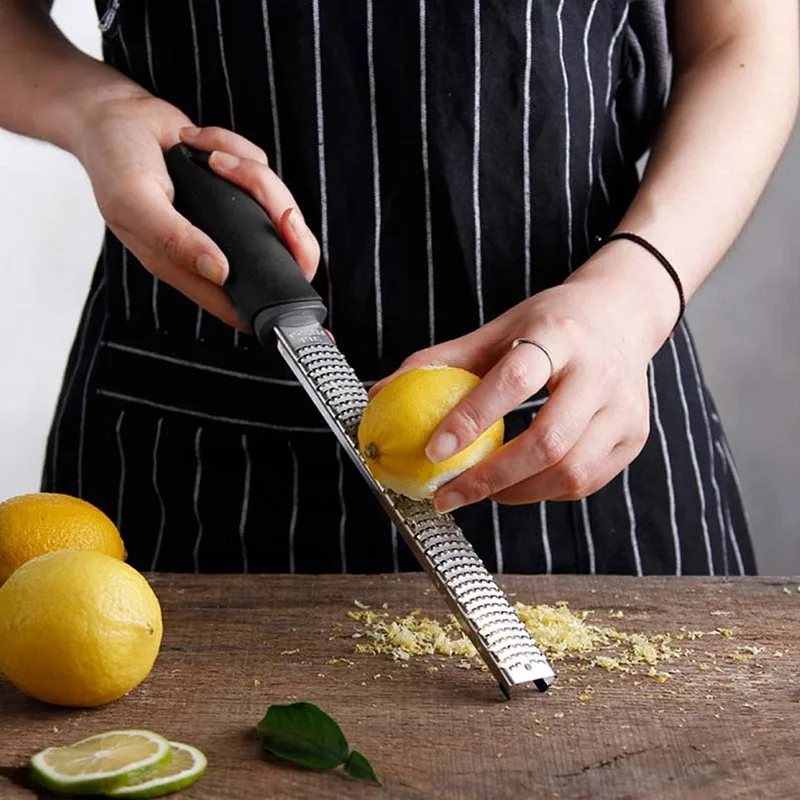 

Cheese Grater Stainless Steel Lemon Zester Sharp Blade Chocolate Shredder Fruit Peeler Grating Parmesan Citrus Kitchen Hand Tool