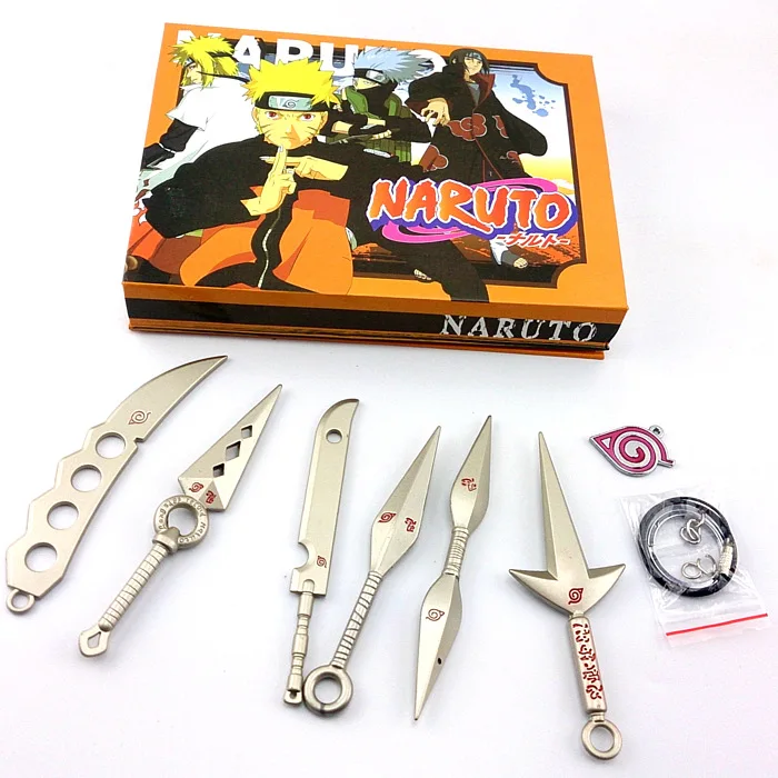 7 шт./компл. Аниме Наруто Косплей сплав игрушка мечи Военный нож Hatake Kakashi Deidara Kunai