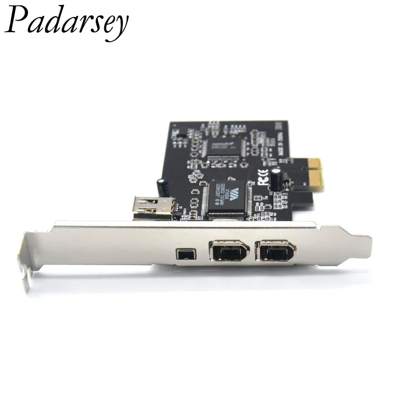 Padarsey PCIe 3 порта 1394A Firewire плата расширения PCI Express (1X) к внешнему контроллеру