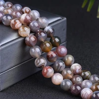 high quality natural color botswana agates stone 681012mm smooth round necklace bracelet jewelry gems loose beads 38cm wk122