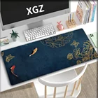 Игровой коврик для мыши XGZ в китайском стиле Koi, игровой настольный компьютер для ноутбука, клавиатура аксессуары для геймеров CS GO LOL, большой коврик для мыши, Настольный коврик