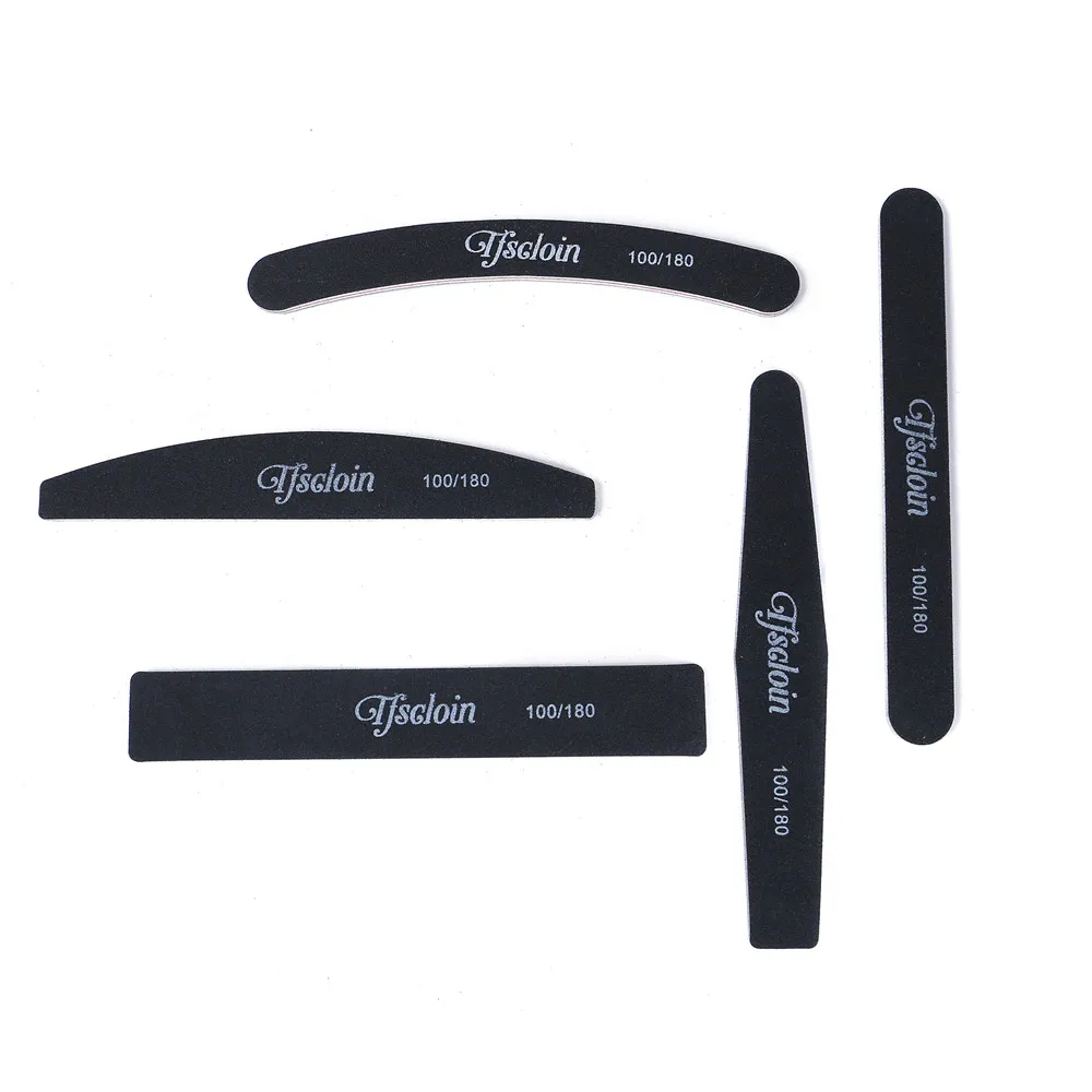 10pcs Nail File Manicure Pedicure Buffer Sanding Files Crescent Sandpaper 100/180 Grit Art Tool Double Sided Thick Stick | Красота и
