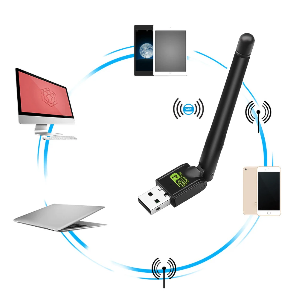 Беспроводной USB адаптер WiFi 2 дБ 4 сетевая карта Wifi Dongle 150 Мбит/с 802.11n/g/b LAN-карта новая