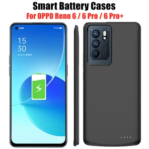battery charger cases for oppo reno 6 pro battery case 6800mah backup power bank charging cover for oppo reno 6 pro power case free global shipping
