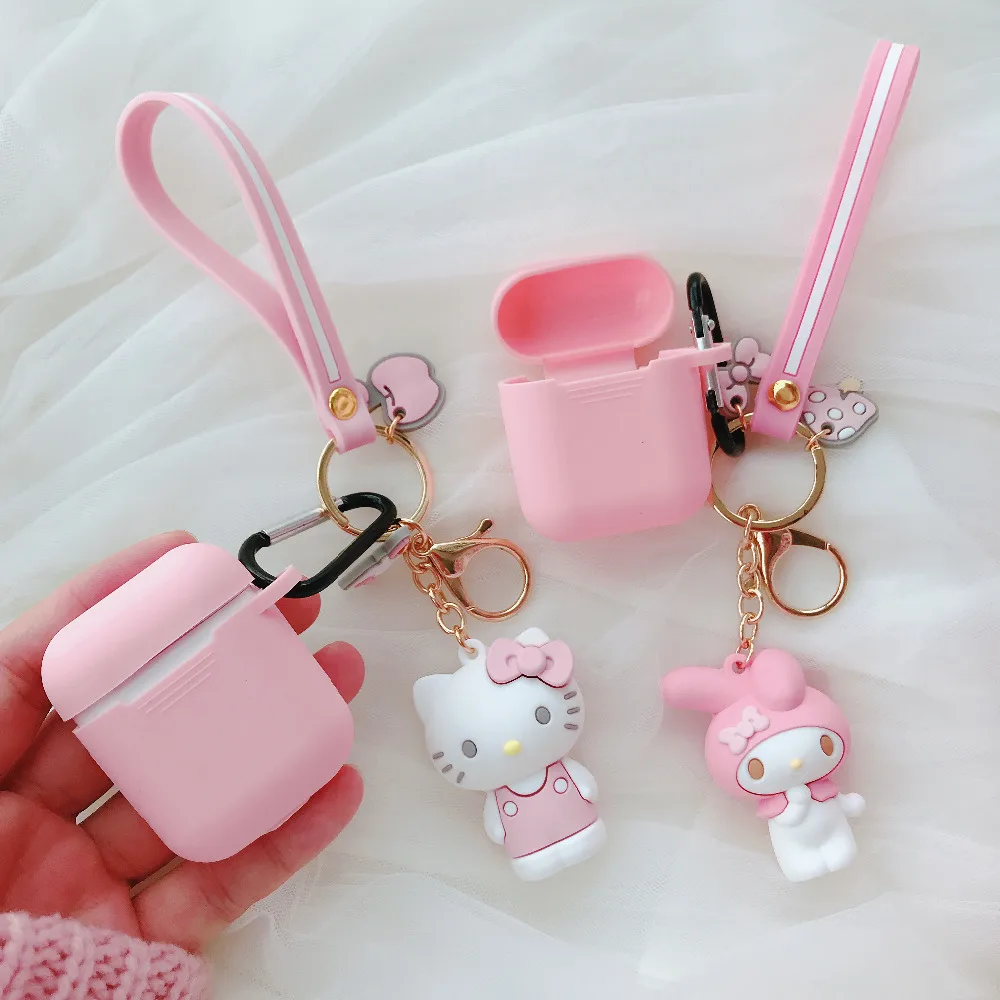 Модный Забавный Мягкий силиконовый чехол для Apple Airpods с мультяшными животными, кукла Санрио, противоударный чехол для Apple, гарнитура для Airpods, чехол