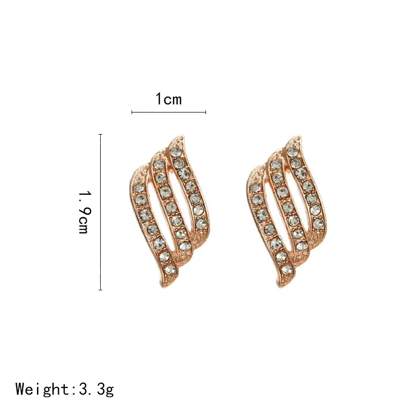 Модные женские серьги милые и простые Крылья Ангела стразы серьги-гвоздики
