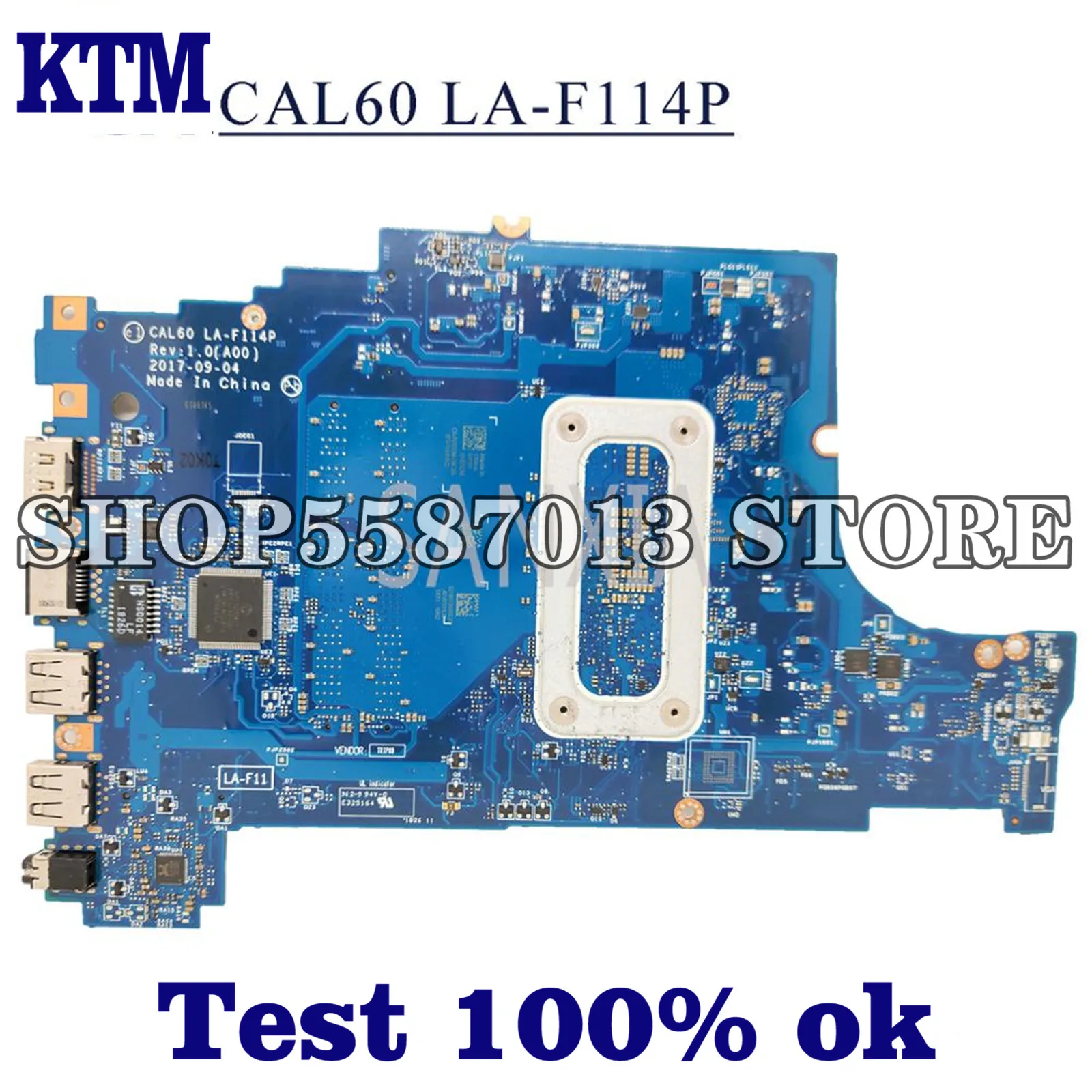

KEFU CAL60 LA-F114P Laptop motherboard for Dell Inspiron 15-5570 17-5770 original mainboard I3-6006U GM
