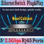 5*2500 Мбитс RJ45 порты Настольный Ethernet-коммутатор 2,5 Gigabit Ethernet сетевой коммутатор IEEE 802.3bz3ab3x16K MAC адрес Plug  Play