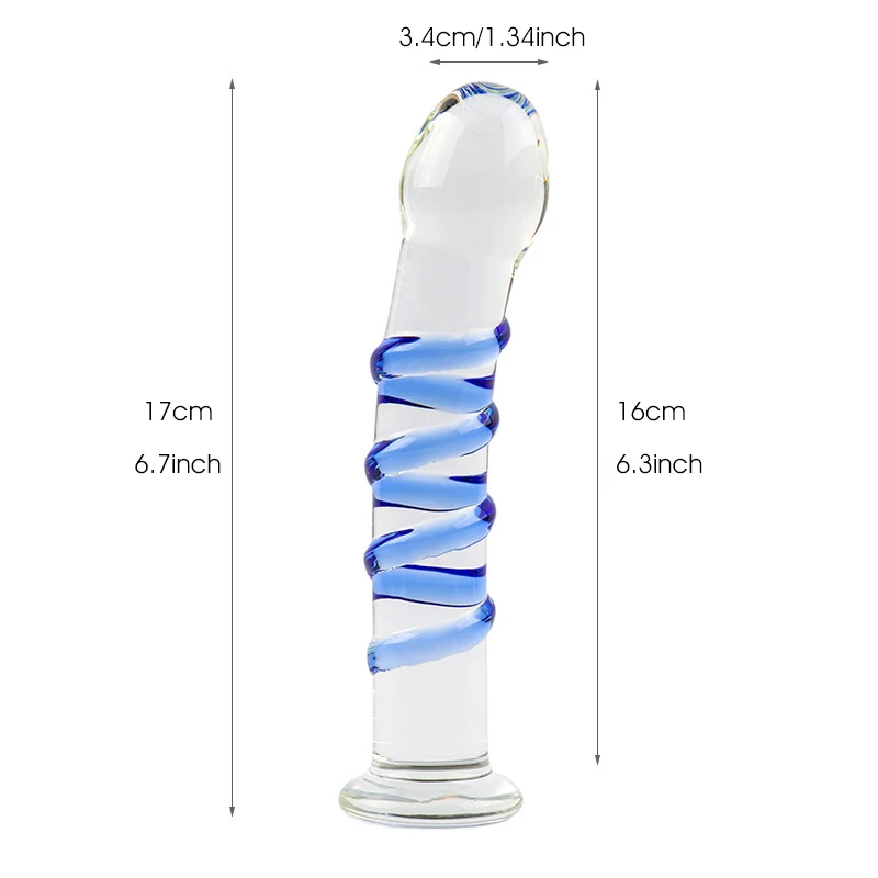 Эротические Премиум сапфир спираль стеклянный фаллоимитатор Pyrex 7 дюймов