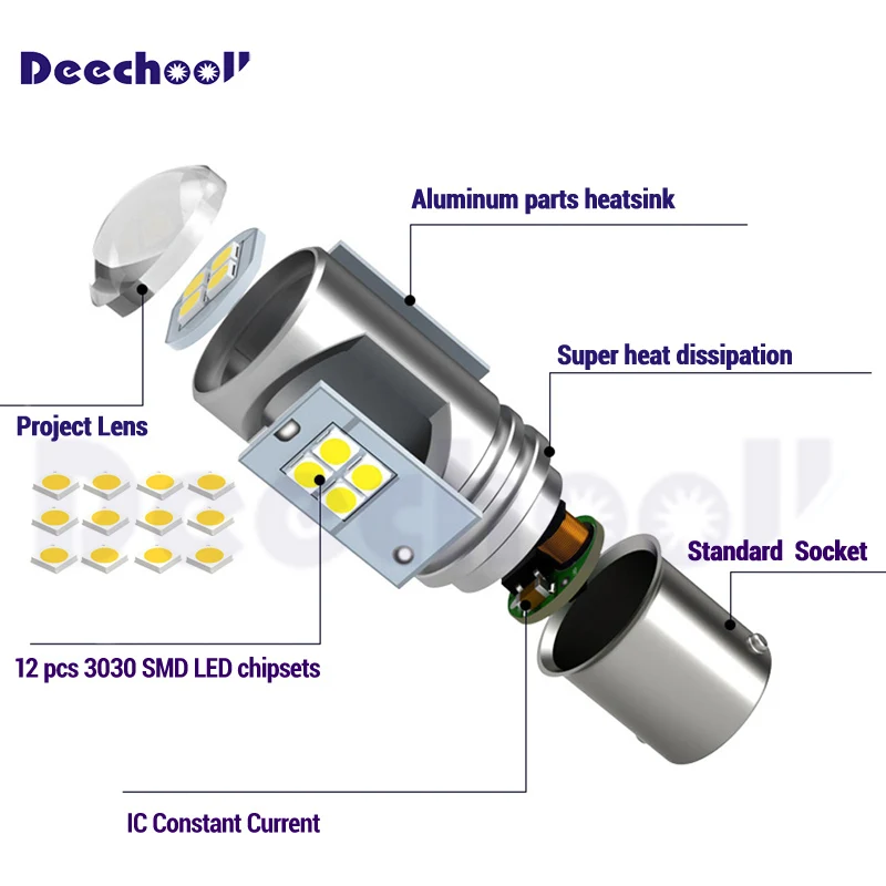 Чисто белый 7 2 Вт реальный Canbus без ошибок 1156 P21W S25 12SMD светодиодный ная лампа для SEAT