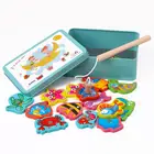 Детские игрушки, деревянные Магнитные Игрушки Для океан, рыбалки, Детская интеллектуальная интерактивная игра для детей и родителей, подарок