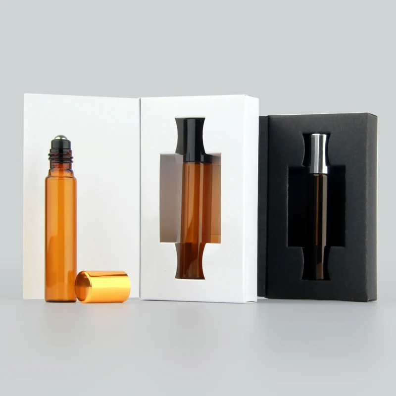 50 шт./лот 10 мл мини флакон для духов упаковочная коробка Янтарный стеклянный