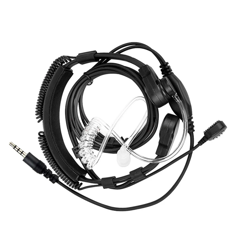 

3.5mm Adjustable Throat Mic Earphone Microphone Covert Acoustic Tube Earpiece Headset With Finger PTT for iPhone Android Mobile