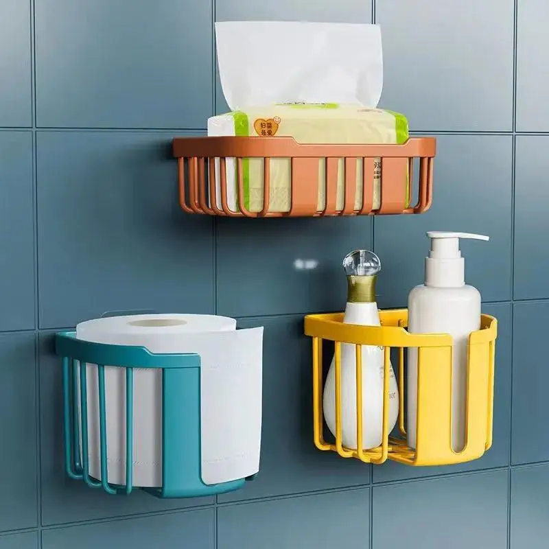 

Personalized Non-perforated Toilet Paper Rack Wall-mounted Multifunctional Storage Rack Bathroom Living Room Kitchen Tissue Box