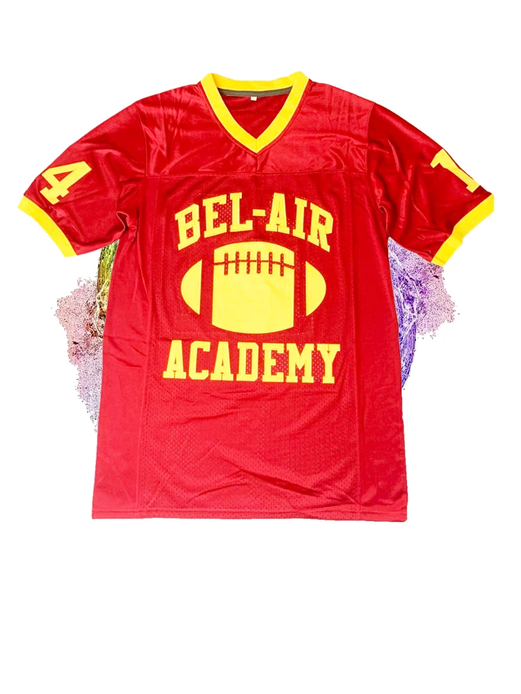BG Американский футбол Джерси BEL AIR ACADE 14 Смит Майки Вышивка Швейные открытый