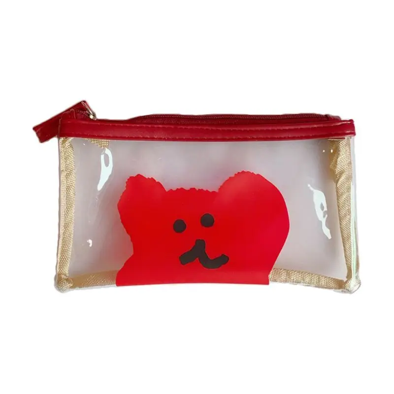 

Kawaii Cartoon Bear Pencil Bag Transparent Pen Case Kids Gift Stationery Pouch