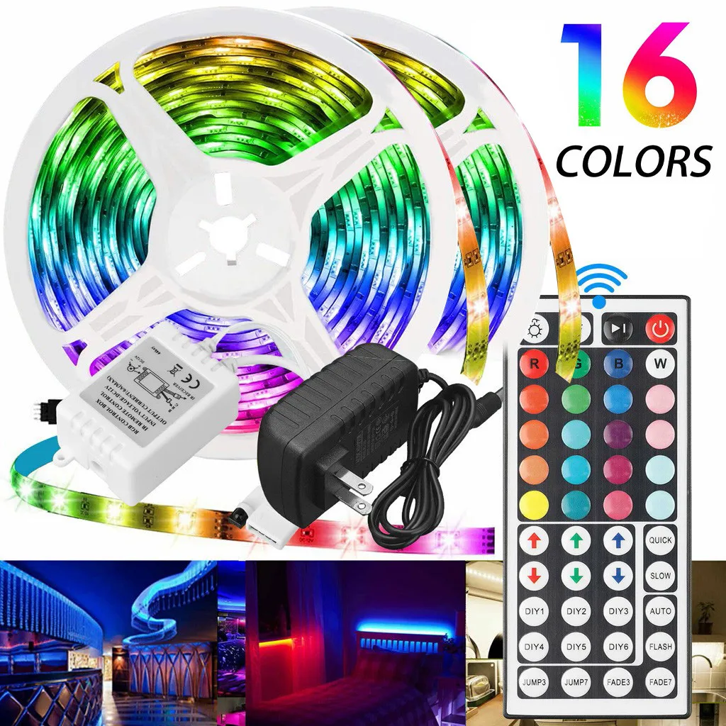 32.8FT 10M RGB Светодиодные ленты светильник SMD 44 клавишным пультом управления